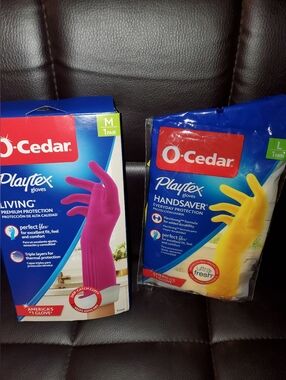 O-Cedar Playtex Gloves - Pink & Yellow